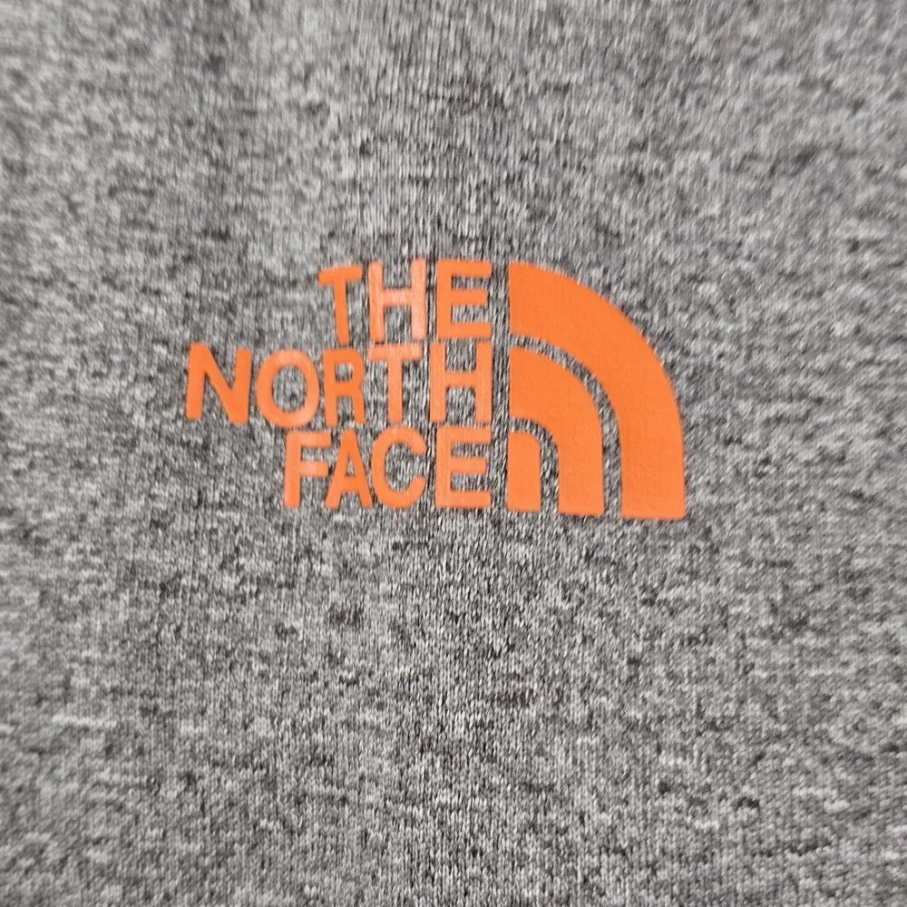 The North Face Men Hoodie Large Brown Fleece Full Zip Logo Pockets Long Sleeve
